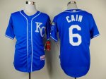 mlb kansas city royals #6 cain blue jerseys [2014 new]
