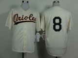 mlb baltimore orioles #8 ripken cream 1954 m&n jerseys
