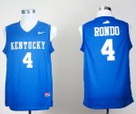 nba college kentucky wildcats 4# rajon rondo blue jerseys [new f