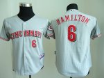 Youth MLB Cincinnati Reds #6 Billy Hamilton Grey Cool Base Jerseys