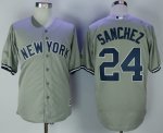 Men MLB New York Yankees #24 Gary Sanchez Majestic Grey Cool Base Jerseys