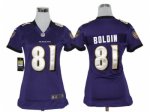 nike women nfl baltimore ravens #81 boldin purple jerseys