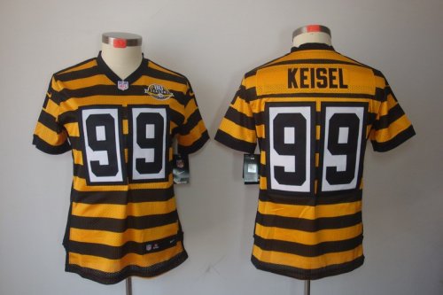 nike women pittsburgh steelers #99 keisel throwback yellow and b