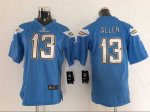 nike youth nfl san diego chargers #13 allen lt.blue [new Elite]