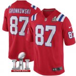 Men's NIKE NFL New England Patriots #87 Rob Gronkowski Red Super Bowl LI Bound Game Jersey