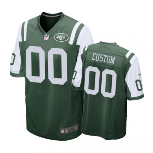 New York Jets #00 Custom Green Nike Game Jersey - Men\'s