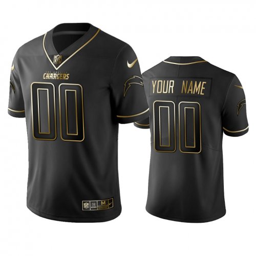 2019 Los Angeles Chargers Custom Black Golden Edition Vapor Untouchable Limited Jersey - Men\'s