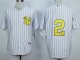 Men MLB New York Yankees #2 Derek Jeter Grey M&N Jerseys [Golden Number]
