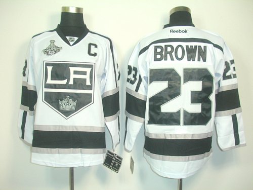 nhl los angeles kings #23 brown white and black jerseys [2012 st