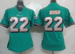 nike women nfl miami dolphins #22 bush green jerseys