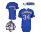 2015 World Series mlb jerseys new york mets #34 syndergaard blue