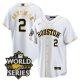 Men's Houston Astros #2 Alex Bregman White Gold Stitched World Series Cool Base Limited Jersey