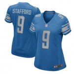 Women NFL Detroit Lions #9 Matthew Stafford Nike Blue 2017 Game Jersey