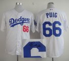 mlb los angeles dodgers #66 yasiel puig white cool base autographed jerseys