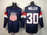 nhl team usa olympic #30 miller blue jerseys [2014 winter olympi