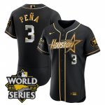 Men's Houston Astros #3 Jeremy Pena World Series Stitched Black Gold Special Flex Base Jersey