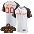 Custom Houston Astros 2023 Champions White Orange Authentic Stitched Jerseys
