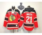 nhl chicago blackhawks #21 mikita red [pullover hooded sweatshir