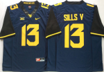 West Virginia Mountaineers Blue #13 David Sills V College Jersey
