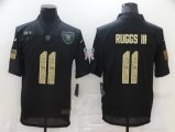 Men Oakland Raiders #11 Henry Ruggs III Olive Gold 2020 Salute To Service Limited Jersey
