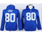 nike nfl new york giants #80 cruz blue [pullover hooded sweatshi
