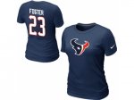 Women Nike Houston Texans #23 FOSTER Name & Number blue T-Shirt