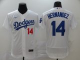 Men's Los Angeles Dodgers #14 Enrique Hernandez White 2020 Stitched Baseball Jersey
