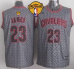 nba cleveland cavaliers #23 lebron james grey static fashion the finals patch stitched jerseys