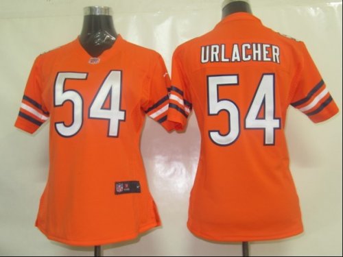 nike women nfl chicago bears #54 urlacher orange jerseys