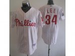 Baseball Jerseys philadelphia phillies #34 Lee white(red strip)