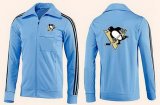 NHL jerseys Pittsburgh Penguins Zip Jackets Light Blue
