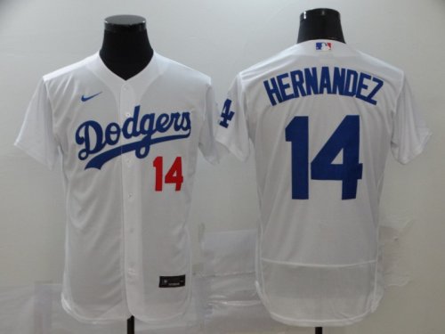 Men\'s Los Angeles Dodgers #14 Enrique Hernandez White 2020 Stitched Baseball Jersey