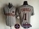 Men mlb houston astros #1 Carlos Correa majestic Grey 2017 World Series Champions And Houston Astros Strong Patch cool base jerseys