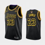 mens Los Angeles Lakers #23 Lebron James Black 2020 Champions jersey