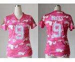 nike women nfl new orleans saints #9 brees pink [fashion camo]