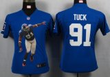 nike women nfl new york giants #91 tuck blue jerseys [portrait f