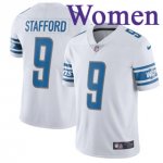 Women NFL Detroit Lions #9 Matthew Stafford Nike White 2017 Vapor Untouchable Limited Rush Jersey