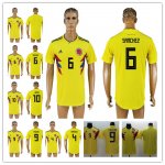 2018 Colombia Home Yellow Soccer Jersey Short Sleeves