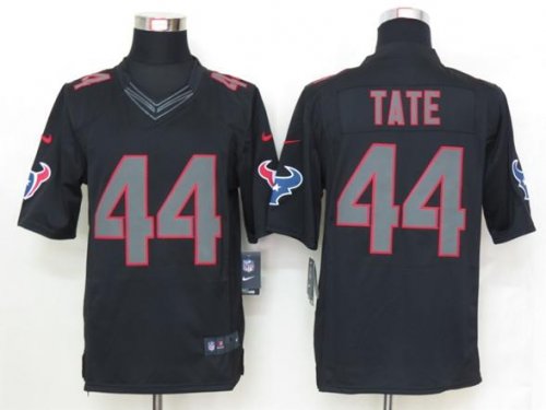 nike nfl houston texans #44 tate black jerseys [nike limited]
