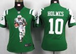 nike women nfl new york jets #10 holmes green jerseys [portrait