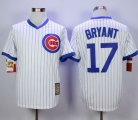 mlb chicago cubs #17 kris bryant white cooperstown stitched jerseys [blue strip]