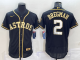 Men's Houston Astros #2 Alex Bregman Black Gold Flex Base Stitched Jerseys