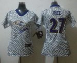 nike women nfl baltimore ravens #27 ray rice [fem fan zebra]