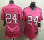 Women nike oakland raiders #24 marshawn lynch Pink stitched NFL jerseys [NIke Love]