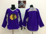 NHL Chicago Blackhawks Blank Purple Practice 2015 Stanley Cup Ch