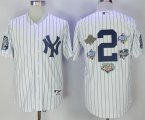 Men MLB New York Yankees #2 Derek Jeter White Strip Five Times World Series Champion Stitched Jerseys