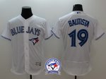 mlb toronto blue jays #19 jose bautista majestic white flexbase authentic collection jerseys with 40th anniversary patch