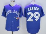 mlb majestic toronto blue jays #29 joe carter blue new cool base jerseys