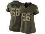 women nike nfl green bay packers #56 julius peppers army green salute to service jerseys
