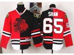 NHL Chicago Blackhawks #65 Andrew Shaw Red Black Split Skull Log